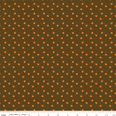 Fall's In Town Brown Pumpkins Yardage by Sandy Gervais for Riley Blake Designs