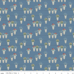 Farmhouse Summer Denim Flower Pots Yardage by Echo Park Paper Co. for Riley Blake Designs