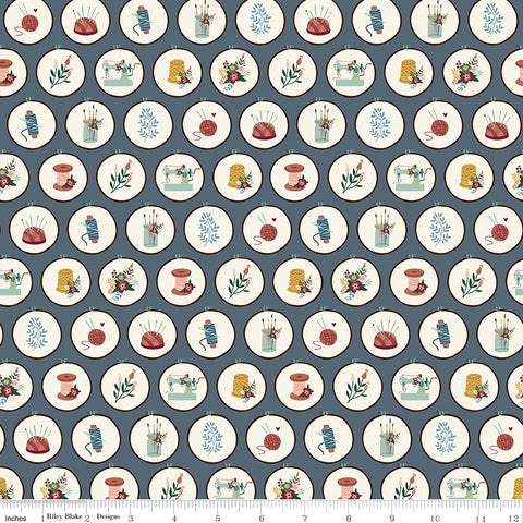 Let's Create Denim Hoops Yardage by Echo Park Paper Co. for Riley Blake Designs