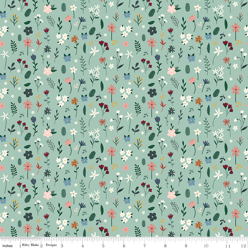Let's Create Mint Stems Yardage by Echo Park Paper Co. for Riley Blake Designs