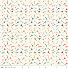 Let's Create Cream Scissors Yardage by Echo Park Paper Co. for Riley Blake Designs