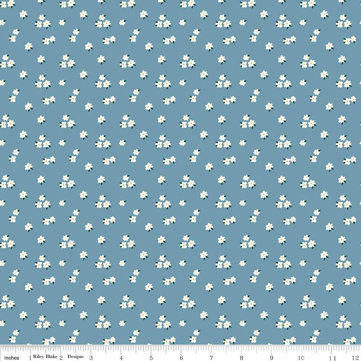 Let's Create Blue Flowers Yardage by Echo Park Paper Co. for Riley Blake Designs