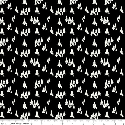 Woodsman Black Trees Yardage by Lori Whitlock for Riley Blake Designs