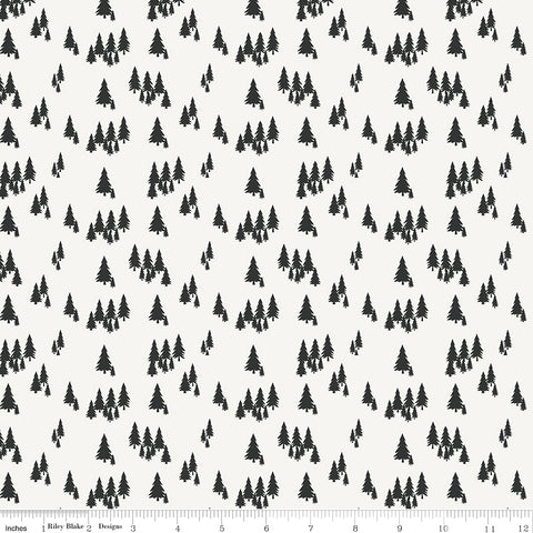 Woodsman Cream Trees Yardage by Lori Whitlock for Riley Blake Designs