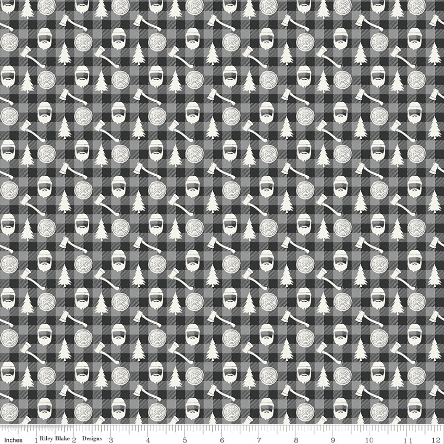 Woodsman Black Lumberjack Plaid Yardage by Lori Whitlock for Riley Blake Designs