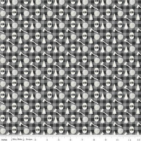 Woodsman Black Lumberjack Plaid Yardage by Lori Whitlock for Riley Blake Designs