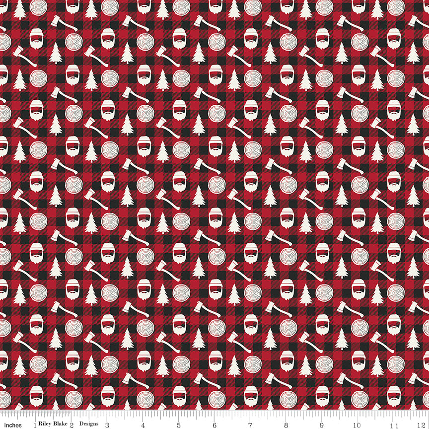 Woodsman Red Black Lumberjack Plaid Yardage by Lori Whitlock for Riley Blake Designs