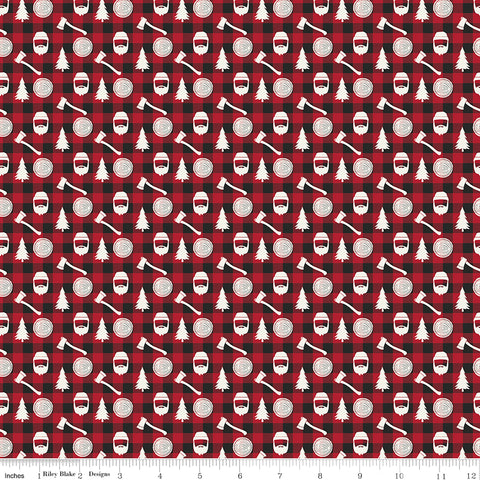 Woodsman Red Black Lumberjack Plaid Yardage by Lori Whitlock for Riley Blake Designs