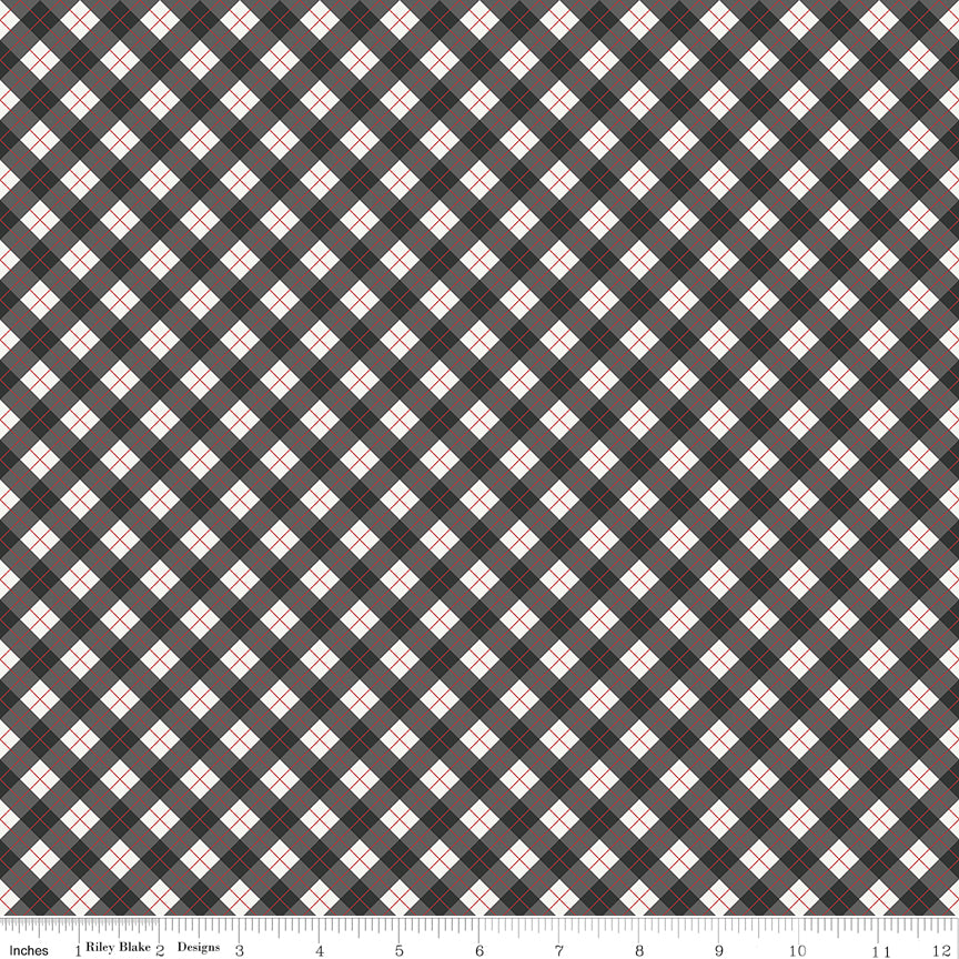 Woodsman Black Bias Plaid Yardage by Lori Whitlock for Riley Blake Designs