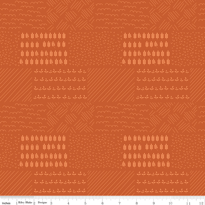 Country Life Pumpkin Field Crops Yardage by Jennifer Long for Riley Blake Designs