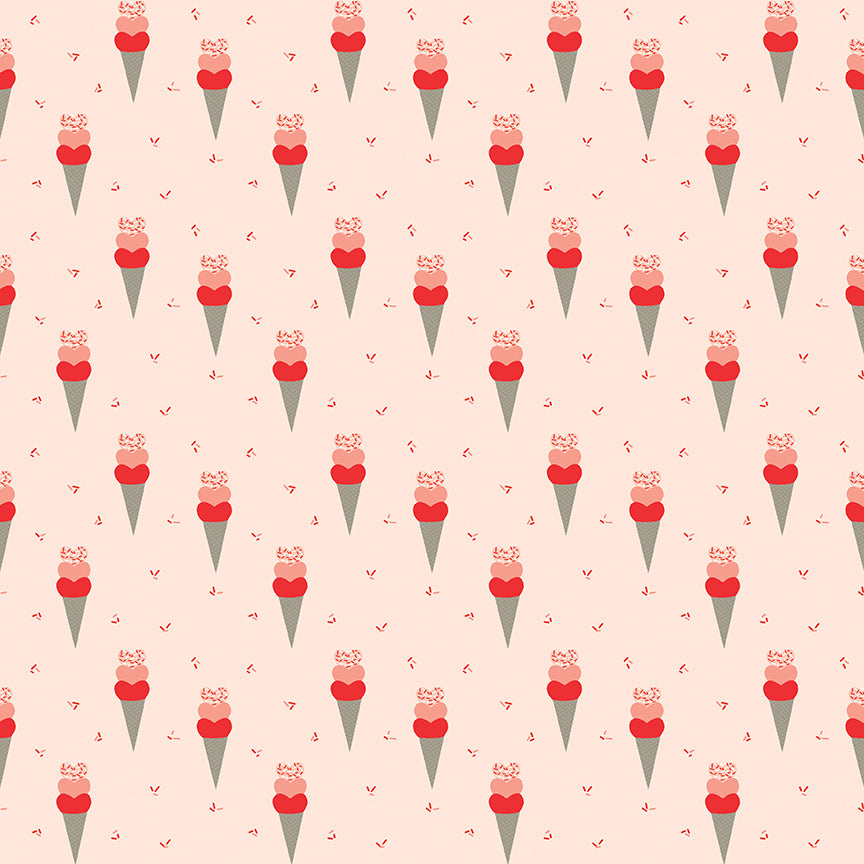 I Love Us Ballerina Cones Yardage by Sandy Gervais for Riley Blake Designs