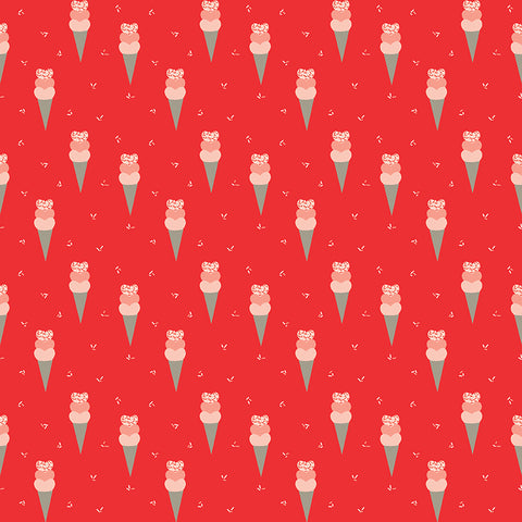 I Love Us Red Cones Yardage by Sandy Gervais for Riley Blake Designs