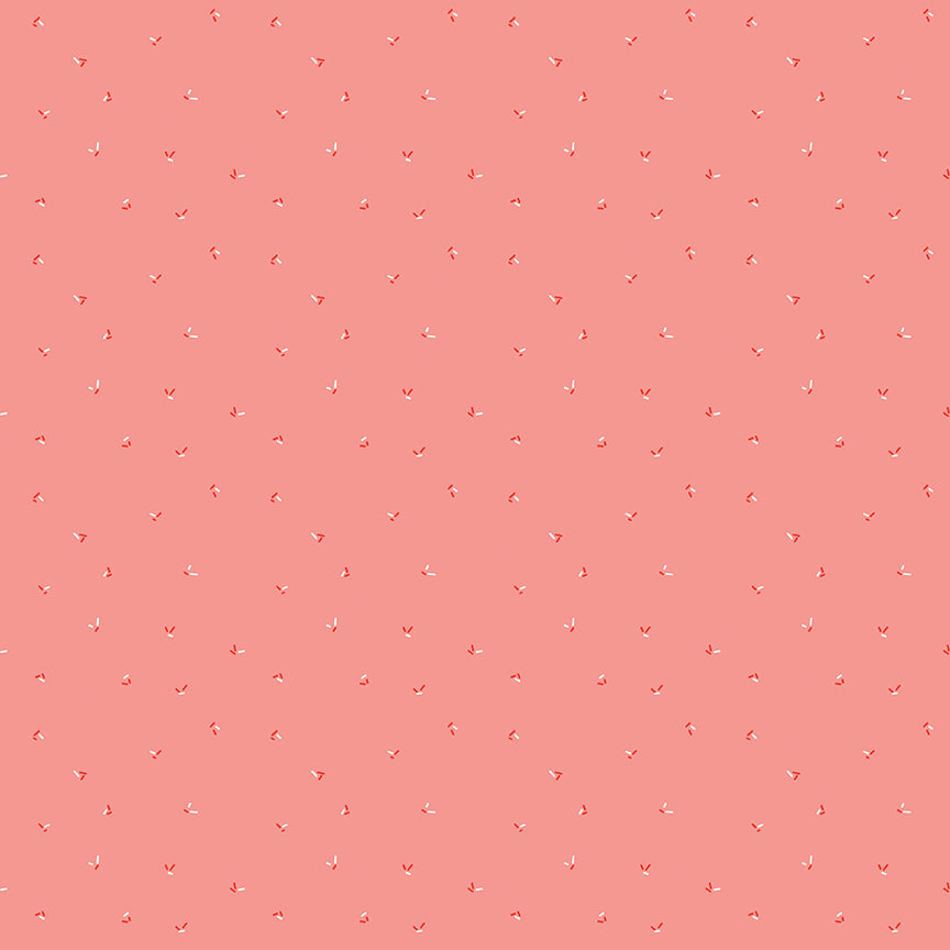 I Love Us Coral Sprinkles Yardage by Sandy Gervais for Riley Blake Designs