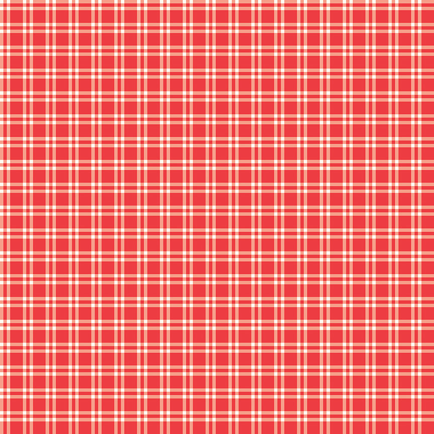 I Love Us Red Plaid Yardage by Sandy Gervais for Riley Blake Designs