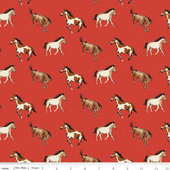 Wild Rose Red Horses Yardage by the RBD Designers for Riley Blake Designs
