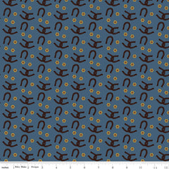 Wild Rose Denim Horseshoes Yardage by the RBD Designers for Riley Blake Designs