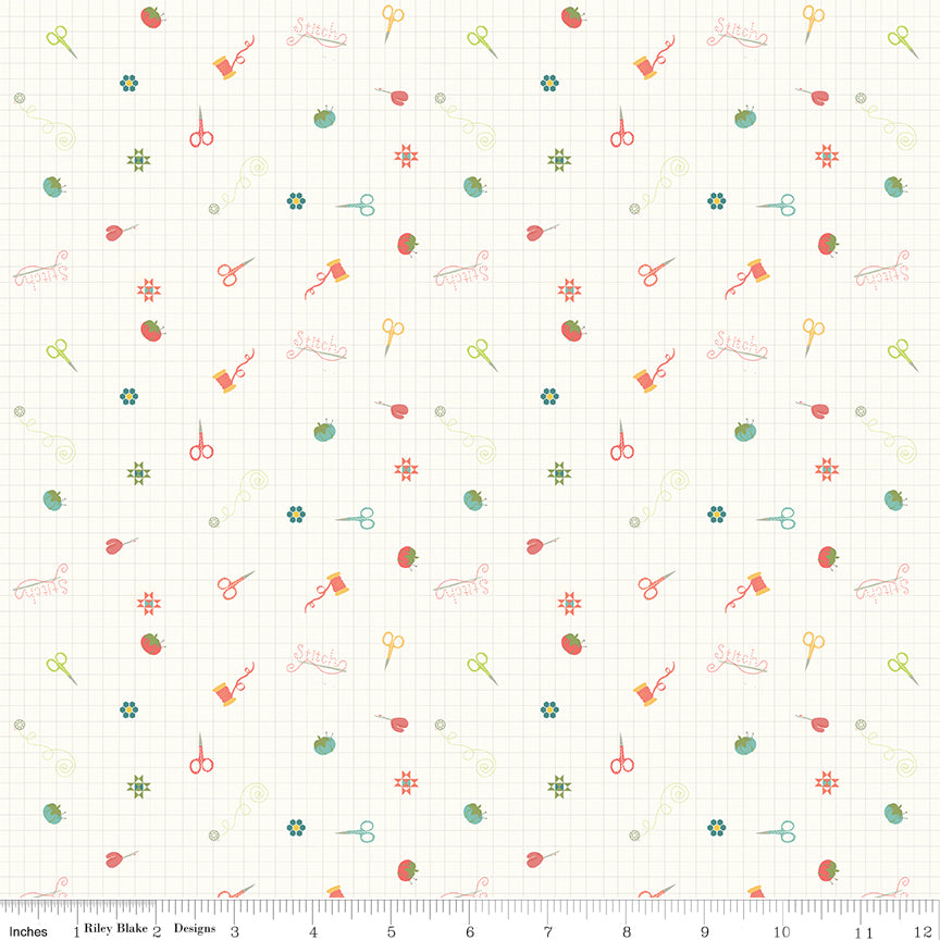 Hush Hush 3 Stitch Is Life Yardage by Riley Blake Designers for Riley Blake Designs