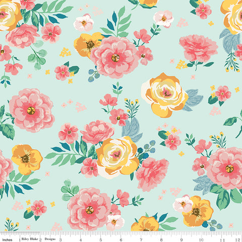 Spring Gardens Sky Main Yardage by My Mind's Eye for Riley Blake Designs