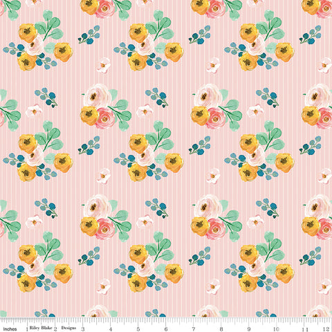 Spring Gardens Pink Bouquets Yardage by My Mind's Eye for Riley Blake Designs