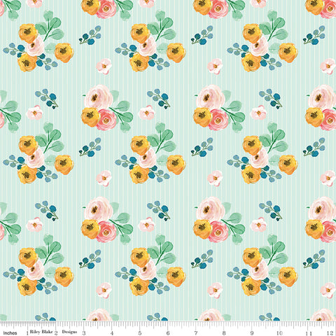 Spring Gardens Sky Bouquets Yardage by My Mind's Eye for Riley Blake Designs