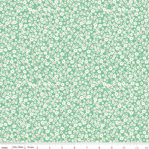 Spring Gardens Green Blossoms Yardage by My Mind's Eye for Riley Blake Designs