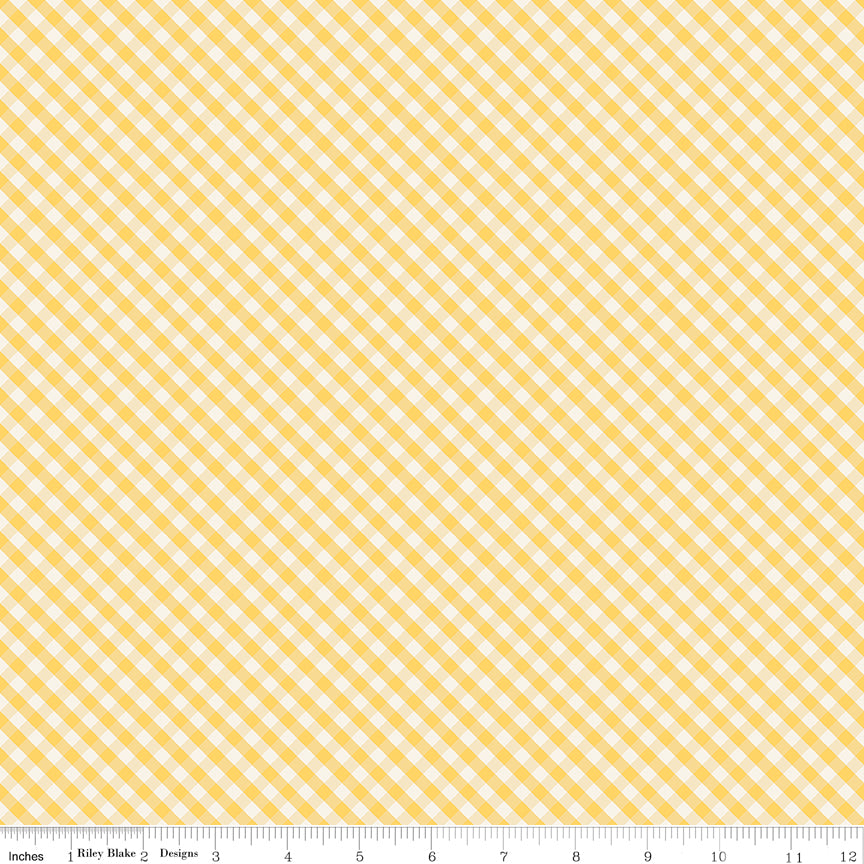 Spring Gardens Yellow Gingham Yardage by My Mind's Eye for Riley Blake Designs