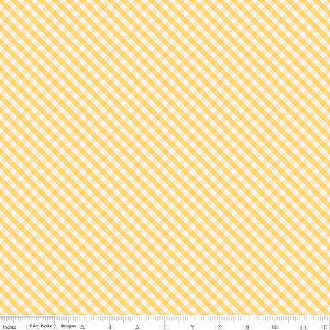 Spring Gardens Yellow Gingham Yardage by My Mind's Eye for Riley Blake Designs