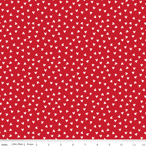 My Valentine Red Heart Toss Yardage by Echo Park Paper Co. for Riley Blake Designs