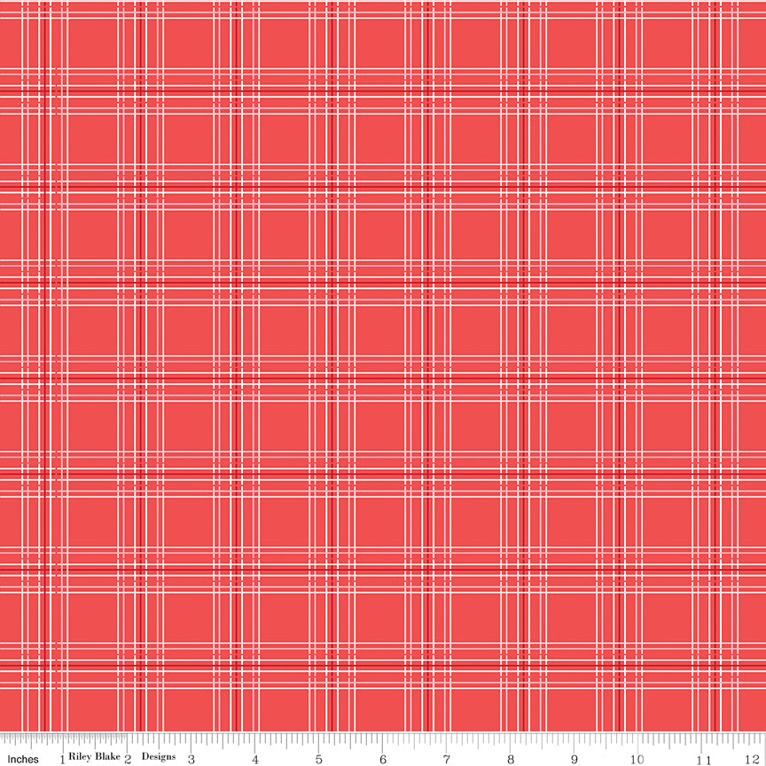 My Valentine Red Plaid Yardage by Echo Park Paper Co. for Riley Blake Designs