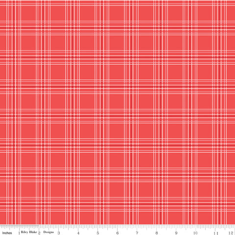 My Valentine Red Plaid Yardage by Echo Park Paper Co. for Riley Blake Designs