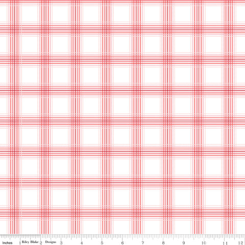 My Valentine White Plaid Yardage by Echo Park Paper Co. for Riley Blake Designs