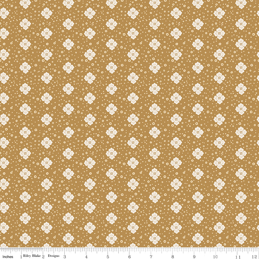 The Old Garden Gold Alexandre Yardage by Danelys Sidron for Riley Blake Designs