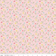 Bunny Trail Pink Tulip Toss Yardage by Dani Mogstad for Riley Blake Designs