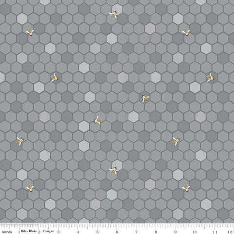 Sunshine and Sweet Tea Gray Honeycomb Yardage by Amanda Castor for Riley Blake Designs