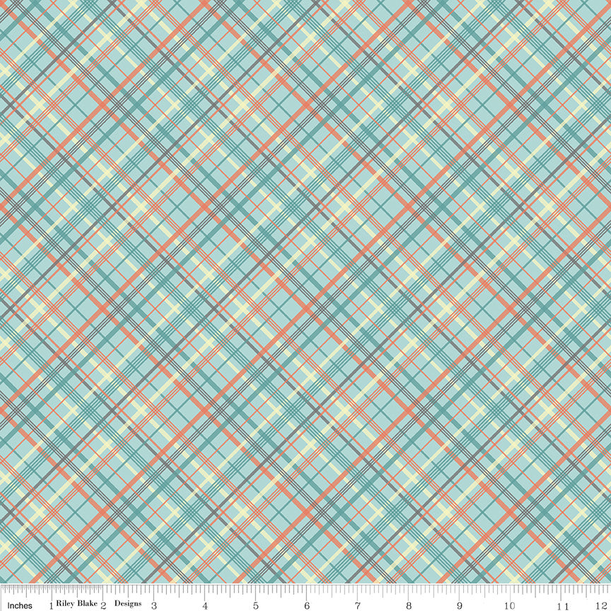 Sunshine and Sweet Tea Mint Summer Plaid Yardage by Amanda Castor for Riley Blake Designs