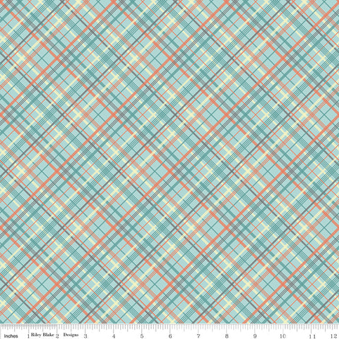 Sunshine and Sweet Tea Mint Summer Plaid Yardage by Amanda Castor for Riley Blake Designs