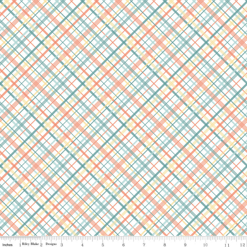 Sunshine and Sweet Tea Multi Summer Plaid Yardage by Amanda Castor for Riley Blake Designs