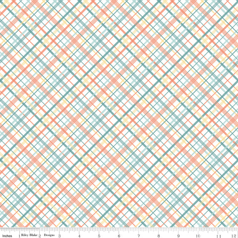 BOLT END 21" Sunshine and Sweet Tea Multi Summer Plaid Yardage by Amanda Castor for Riley Blake Designs