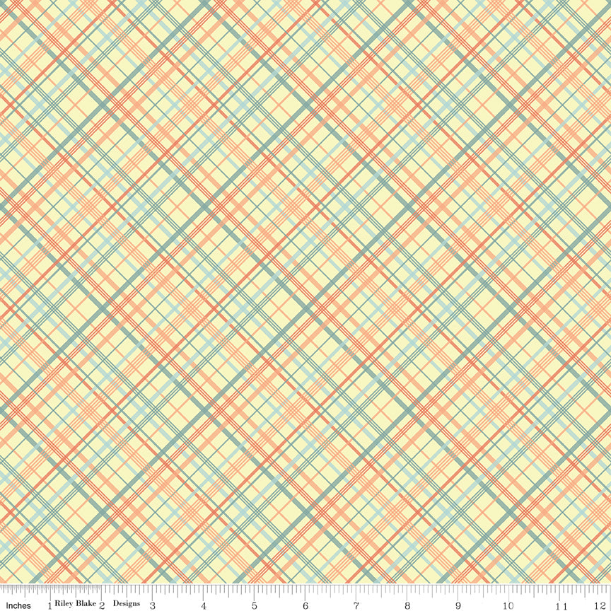 Sunshine and Sweet Tea Yellow Summer Plaid Yardage by Amanda Castor for Riley Blake Designs