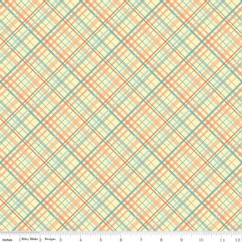 BOLT END 24" Sunshine and Sweet Tea Yellow Summer Plaid Yardage by Amanda Castor for Riley Blake Designs