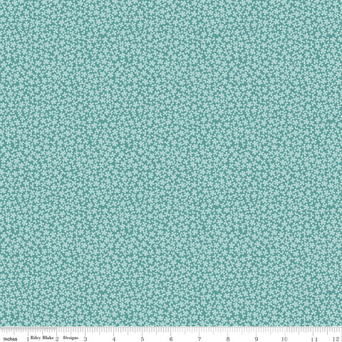Sunshine and Sweet Tea Teal Sweet Alyssum Yardage by Amanda Castor for Riley Blake Designs