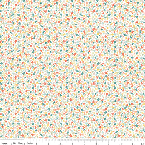 Sunshine and Sweet Tea White Sweet Alyssum Yardage by Amanda Castor for Riley Blake Designs