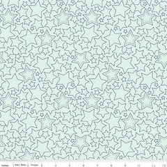 Sweet Freedom Bleached Denim Stars Yardage by Beverly McCullough for Riley Blake Designs