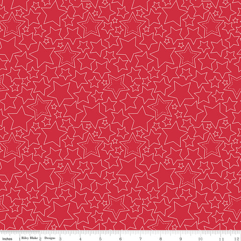 Sweet Freedom Red Stars Yardage by Beverly McCullough for Riley Blake Designs