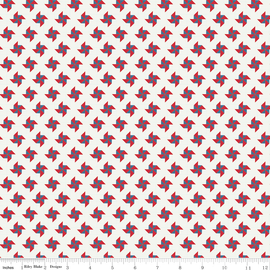 Sweet Freedom Sand Dollar Pinwheels Yardage by Beverly McCullough for Riley Blake Designs