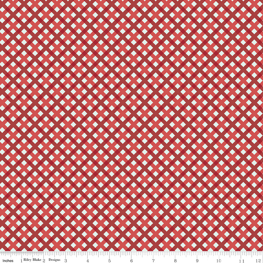 Sweet Freedom Red Gingham Picnic Yardage by Beverly McCullough for Riley Blake Designs