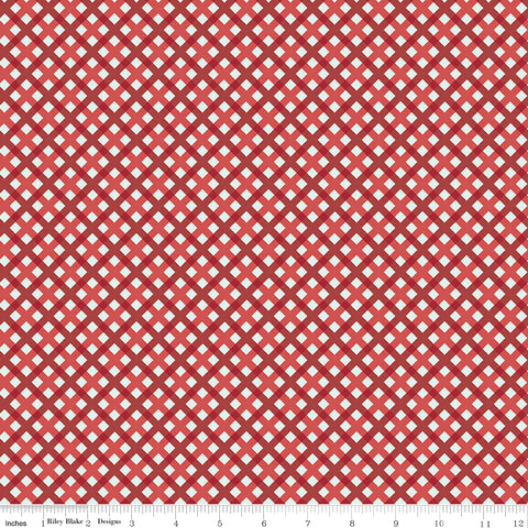Sweet Freedom Red Gingham Picnic Yardage by Beverly McCullough for Riley Blake Designs