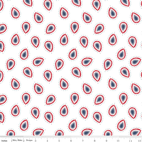 American Beauty White Paisley Yardage by Dani Mogstad for Riley Blake Designs