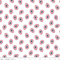 American Beauty White Paisley Yardage by Dani Mogstad for Riley Blake Designs