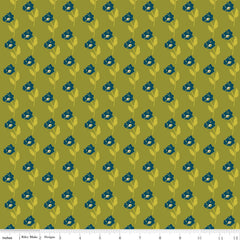 Feed My Soul Olive Flowers Yardage by Sandy Gervais for Riley Blake Designs